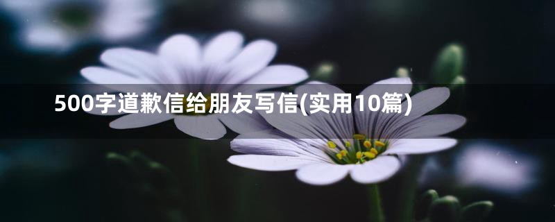 500字道歉信给朋友写信(实用10篇)