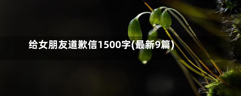 给女朋友道歉信1500字(最新9篇)