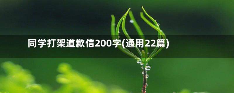 同学打架道歉信200字(通用22篇)