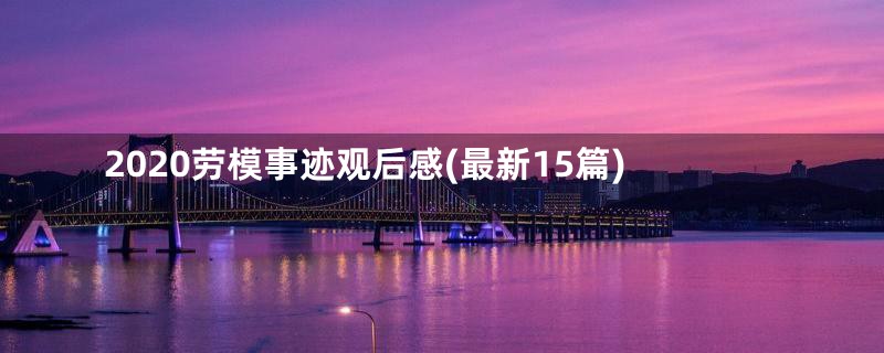 2020劳模事迹观后感(最新15篇)