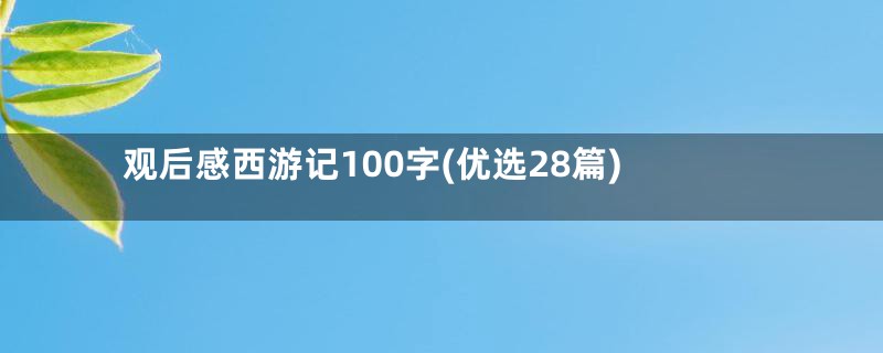 观后感西游记100字(优选28篇)