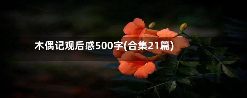 木偶记观后感500字(合集21篇)