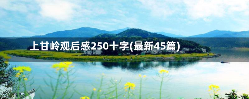 上甘岭观后感250十字(最新45篇)