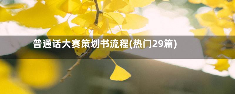 普通话大赛策划书流程(热门29篇)