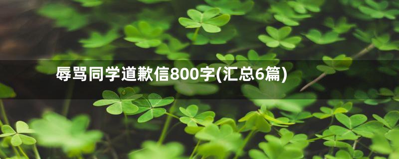 辱骂同学道歉信800字(汇总6篇)