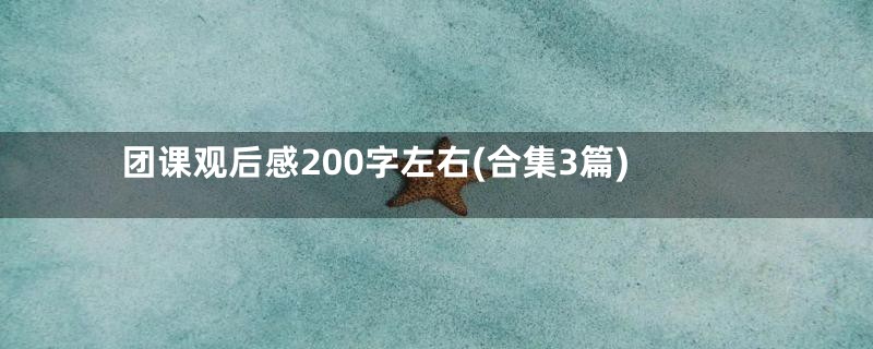 团课观后感200字左右(合集3篇)