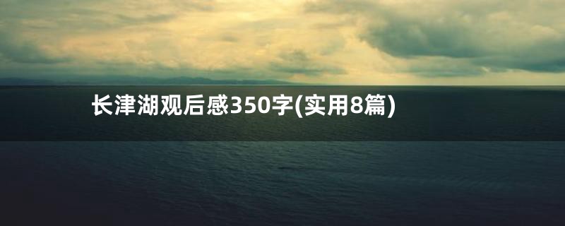 长津湖观后感350字(实用8篇)