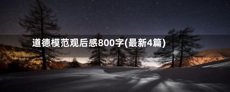 道德模范观后感800字(最新4篇)