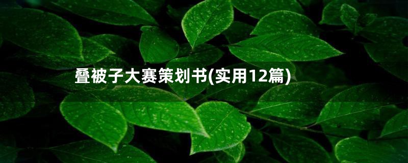 叠被子大赛策划书(实用12篇)