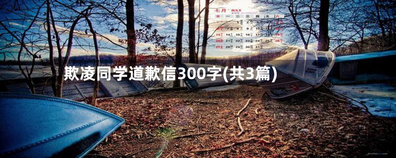 欺凌同学道歉信300字(共3篇)