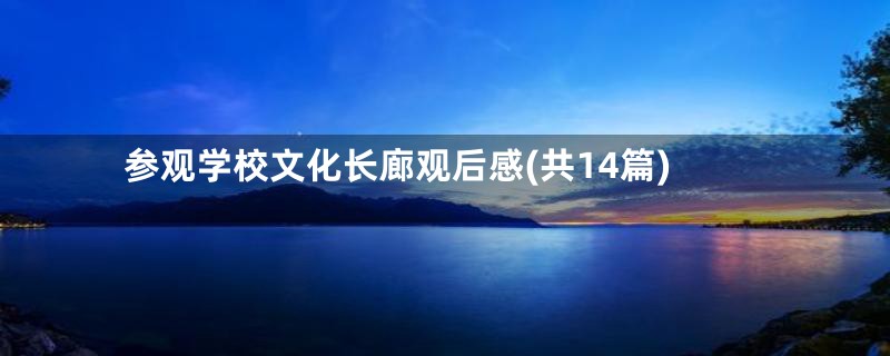 参观学校文化长廊观后感(共14篇)