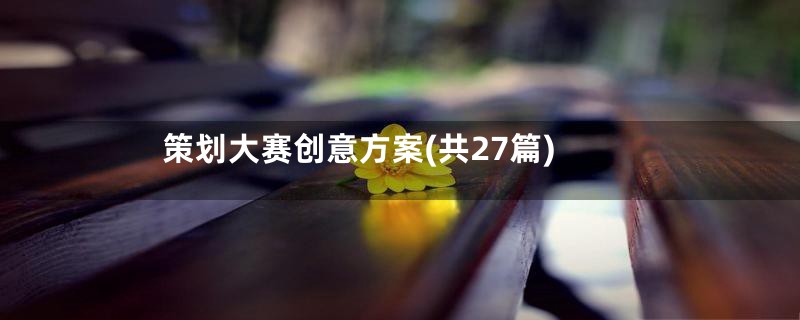 策划大赛创意方案(共27篇)