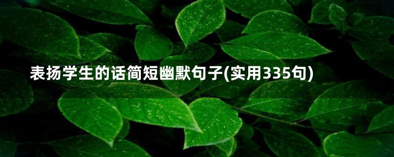 表扬学生的话简短幽默句子(实用335句)