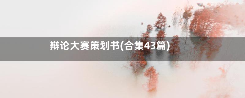 辩论大赛策划书(合集43篇)