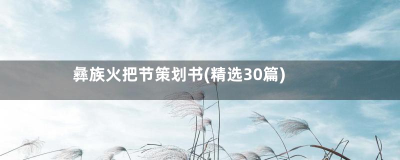 彝族火把节策划书(精选30篇)