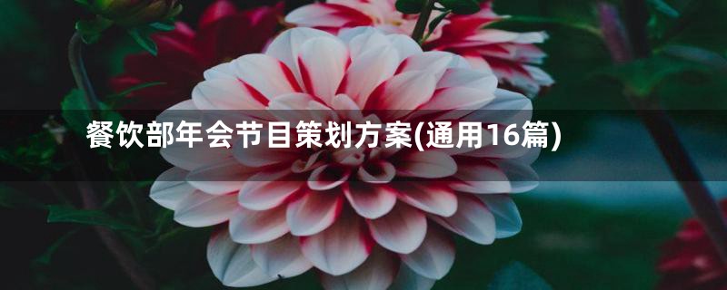 餐饮部年会节目策划方案(通用16篇)