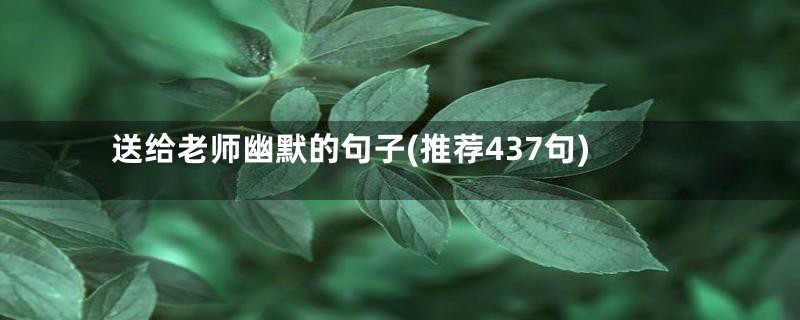 送给老师幽默的句子(推荐437句)