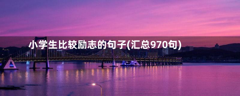 小学生比较励志的句子(汇总970句)