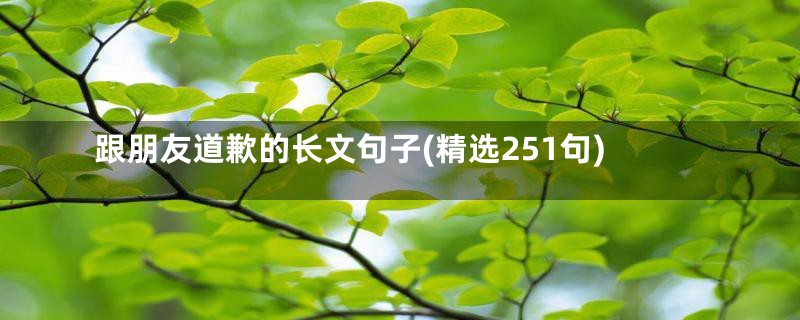 跟朋友道歉的长文句子(精选251句)