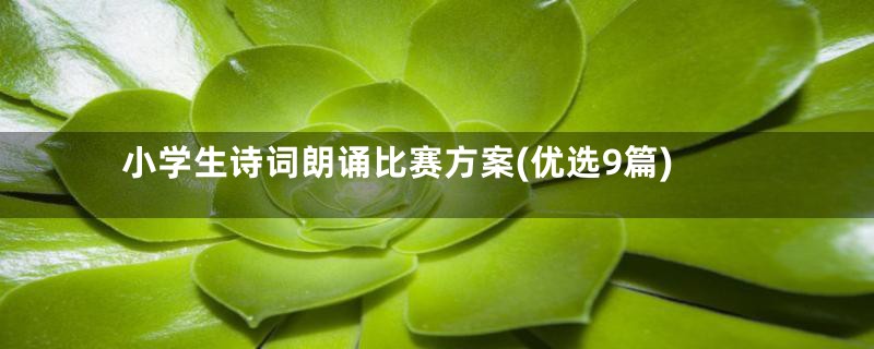 小学生诗词朗诵比赛方案(优选9篇)