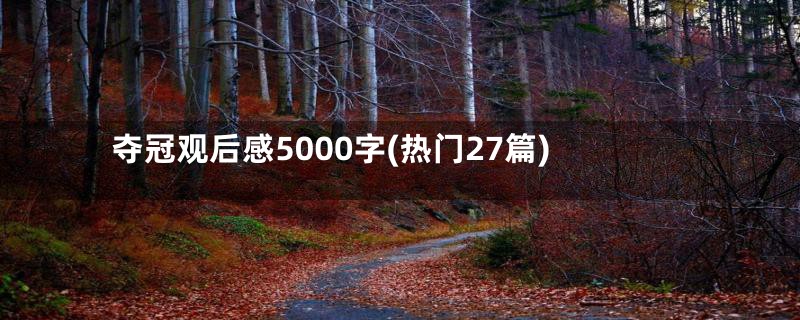 夺冠观后感5000字(热门27篇)