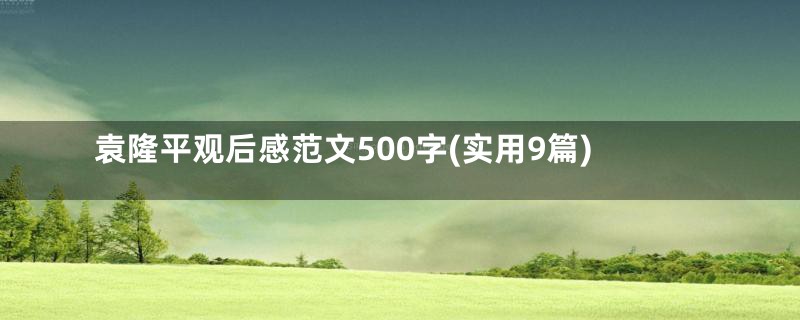 袁隆平观后感范文500字(实用9篇)