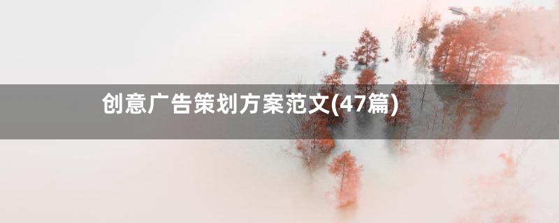 创意广告策划方案范文(47篇)