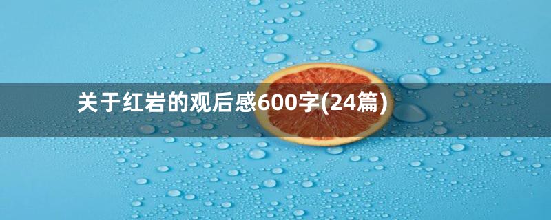 关于红岩的观后感600字(24篇)