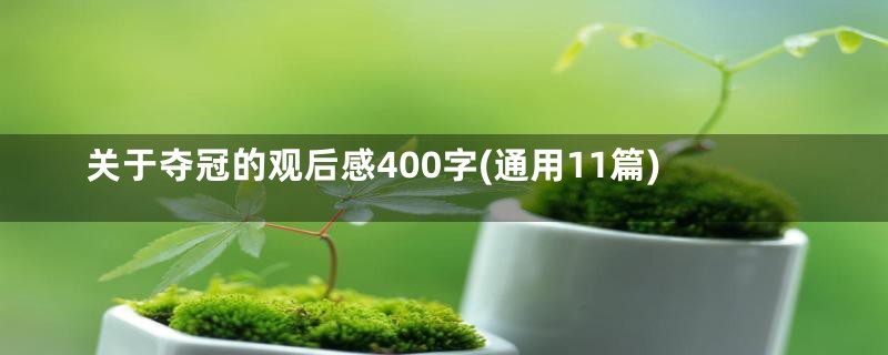 关于夺冠的观后感400字(通用11篇)