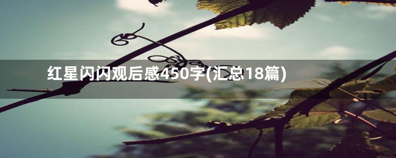 红星闪闪观后感450字(汇总18篇)