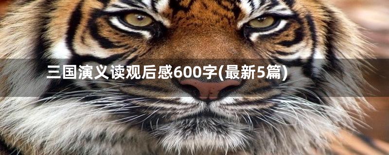 三国演义读观后感600字(最新5篇)