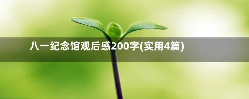 八一纪念馆观后感200字(实用4篇)