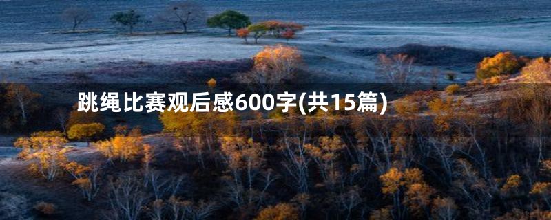 跳绳比赛观后感600字(共15篇)