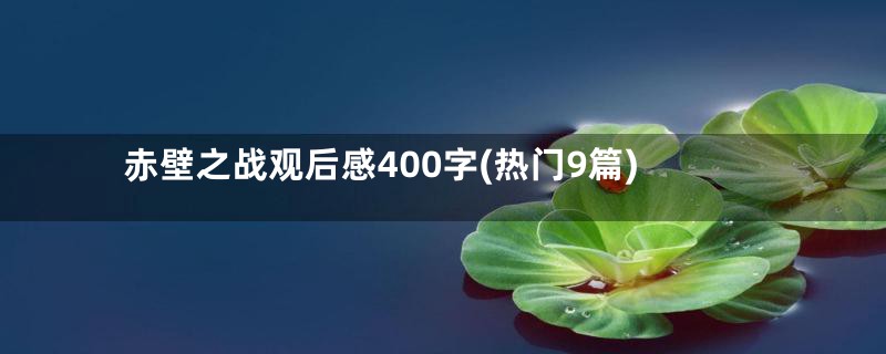 赤壁之战观后感400字(热门9篇)